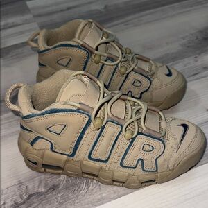 Nike Kids Tan and Blue Air Sneakers